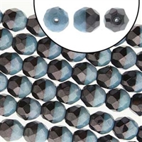 Firepolish 4mm : FP4-03849-14464 - Duet Opaque Black/White Blue Luster - 25 Count