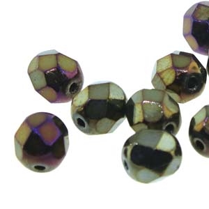 [ 6-1-F-3 ] Firepolish 4mm: FP4-21415 - Brown Iris - 25 pieces