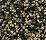 Firepolish 4mm: FP4-23980-ETCH-26441 - Black Gold Etched - 25 pieces