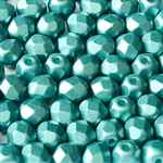 Firepolish 4mm : FP4-25043 - Alabaster Pastel Emerald - 25 Count