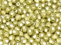 Firepolish 4mm : FP4-29482 - Alabaster Metallic Chartreuse - 25 Count