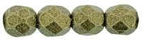 [ 8-3-F-1 ] Firepolish 4mm: FP4-79080 - Metallic Suede - Gold - 25 pieces