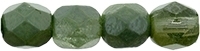 [ 8-3-F-2 ] Firepolish 4mm: FP4-K3522 - Coated Opaque Pea Green - 25 pieces