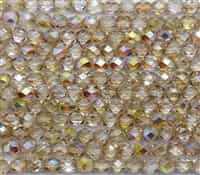 Firepolish 6mm: FP6-00030-98531 - Crystal Yellow Rainbow - 25 Bead Strand