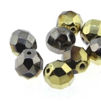 Firepolish 6mm: FP6-23980-98547 - Jet California Graphite - 25 Bead Strand