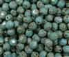 Firepolish 6mm : FP6-T6313 - Opaque Turquoise - Picasso - 25 pieces
