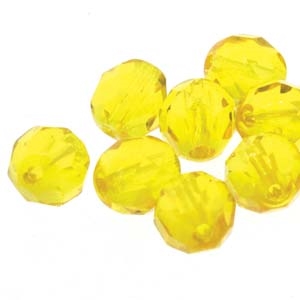 Firepolish 8mm: FP8-8002 - Yellow Amber - 25 pieces