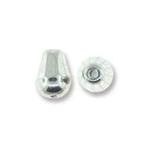 Fire-Polish Cut Tear Drop 8/6mm:  FPD8623980-27000 - Full Labrador - 2 Beads