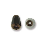 Fire-Polish Cut Tear Drop 8/6mm:  FPD8623980-15726T - Jet Bronze - 2 Beads