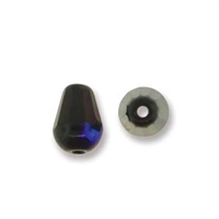 Fire-Polish Cut Tear Drop 8/6mm:  FPD8623980-22203 - Jet Azuro - 2 Beads