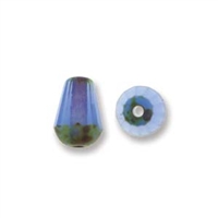 Fire-Polish Cut Tear Drop 8/6mm:  FPD8631010-86800T - Blue Opal Travertine - 2 Beads