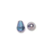 Fire-Polish Cut Tear Drop 8/6mm:  FPD8663120-15001 - Turquoise Green Nebula - 2 Beads