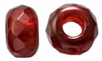 Czech FirePolish Large Hole Rondelle 9/14mm: FPLHR-63977 - Color Trends - Pomegranate - 1 piece