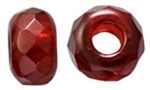 Czech FirePolish Large Hole Rondelle 9/14mm: FPLHR-63977 - Color Trends - Pomegranate - 1 piece