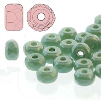 FPMS2302010-14459 - 2x3mm Faceted Micro Spacers - Chalk Dark Green Luster - 25 Pieces