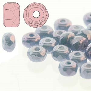 FPMS2302010-14464 - 2x3mm Faceted Micro Spacers - Chalk Blue Luster - 25 Pieces