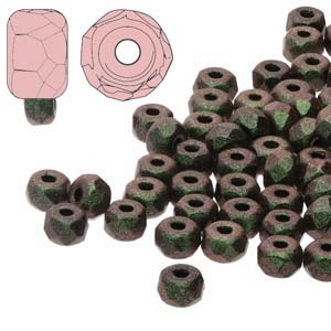 FPMS2323980-29034 - 2x3mm Faceted Micro Spacers - Polychrome Sage and Citrus - 25 Pieces