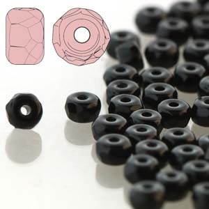 FPMS2323980 - 2x3mm Faceted Micro Spacers - Jet - 25 Pieces