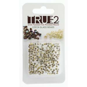 FPR0200030-26441-R - Fire Polish True 2mm Beads -  Crystal Amber - Approx 2 Grams - 200 Beads Factory Pack