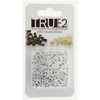 [ OR ] FPR0200030-27000-R - Fire Polish True 2mm Beads -  Crystal Full Labrador - Approx 2 Grams - 200 Beads Factory Pack