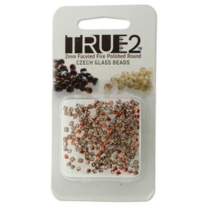 FPR0200030-27137-R - Fire Polish True 2mm Beads -  Crystal Sunset - Approx 2 Grams - 200 Beads Factory Pack