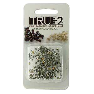 FPR0200030-28001-R - Fire Polish True 2mm Beads -  Crystal Marea - Approx 2 Grams - 200 Beads Factory Pack