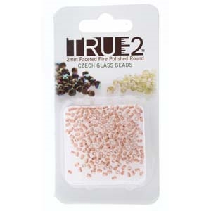 FPR0200030-68105-R - Fire Polish True 2mm Beads -  Crystal Copper Lined - Approx 2 Grams - 200 Beads Factory Pack