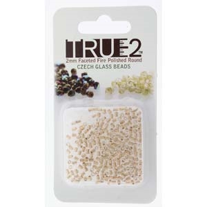 FPR0200030-68106-R - Fire Polish True 2mm Beads -  Crystal Bronze Lined - Approx 2 Grams - 200 Beads Factory Pack