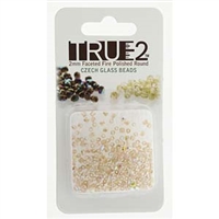 [ OR ] FPR0200030-98534-R - Fire Polish True 2mm Beads -  Crystal Lemon Rainbow - Approx 2 Grams - 200 Beads Factory Pack