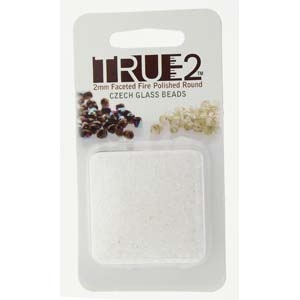 FPR0200030-R - Fire Polish True 2mm Beads -  Crystal - Approx 2 Grams - 200 Beads Factory Pack