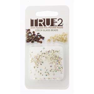 FPR0200030-SLAB-R - Fire Polish True 2mm Beads -  999 Fine Silver Plated AB - Approx 2 Grams - 200 Beads Factory Pack