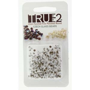 [ OR ] FPR0203000-22671-R - Fire Polish True 2mm Beads -  Chalk White Valentine Matte - Approx 2 Grams - 200 Beads Factory Pack