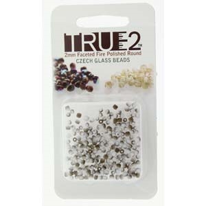 FPR0203000-22671-R - Fire Polish True 2mm Beads -  Chalk White Valentine Matte - Approx 2 Grams - 200 Beads Factory Pack