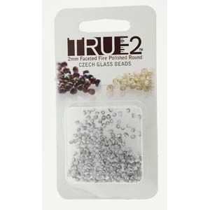 FPR0203000-27071-R - Fire Polish True 2mm Beads -  Chalk White Labrador Matte - Approx 2 Grams - 200 Beads Factory Pack