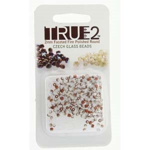 FPR0203000-27237-R - Fire Polish True 2mm Beads -  Chalk White Sunset Matte - Approx 2 Grams - 200 Beads Factory Pack