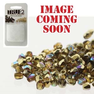 FPR0210060-98536-R - Fire Polish True 2mm Beads -  Topaz/Gold Rainbow-Approx 2 Grams - 200 Beads Factory Pack