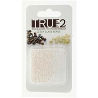 [ OR ] FPR0225001-R - Fire Polish True 2mm Beads -  Pastel White - Approx 2 Grams - 200 Beads Factory Pack