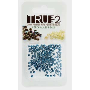 [ OR ] FPR0225033-R - Fire Polish True 2mm Beads -  Pastel Petrol - Approx 2 Grams - 200 Beads Factory Pack