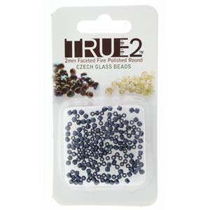 [ OR ] FPR0225042-R - Fire Polish True 2mm Beads -  Pastel Montana Blue - Approx 2 Grams - 200 Beads Factory Pack