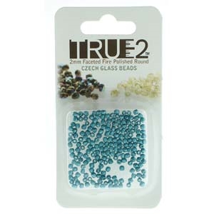 [ OR ] FPR0225043-R - Fire Polish True 2mm Beads -  Pastel Emerald - Approx 2 Grams - 200 Beads Factory Pack