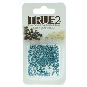 FPR0225043-R - Fire Polish True 2mm Beads -  Pastel Emerald - Approx 2 Grams - 200 Beads Factory Pack