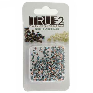 FPR0260020-98533-R - Fire Polish True 2mm Beads -  Aqua Copper Rainbow - Approx 2 Grams - 200 Beads Factory Pack