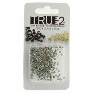 [ OR ] FPR0260020-98535-R - Fire Polish True 2mm Beads -  Aqua Orange Rainbow - Approx 2 Grams - 200 Beads Factory Pack
