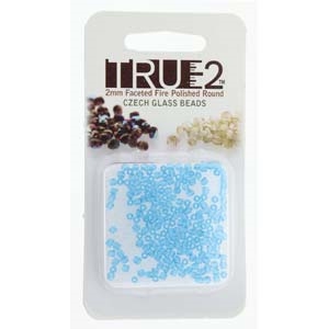 [ OR ] FPR0260020-R - Fire Polish True 2mm Beads -  Aqua - Approx 2 Grams - 200 Beads Factory Pack