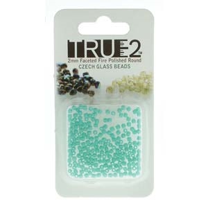 [ OR ] FPR0263130-R - Fire Polish True 2mm Beads -  Green Turquoise Opaque-Approx 2 Grams - 200 Beads Factory Pack