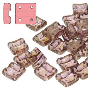 FXRV8700030-15695 - Fixer Beads with Vertical Holes - Crystal Senegal Brown-Purple - 10 Count