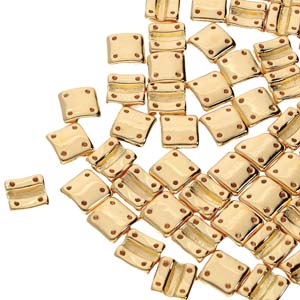 FXRV8700030-35000 - Fixer Beads with Vertical Holes - Gold Plated - 10 Count