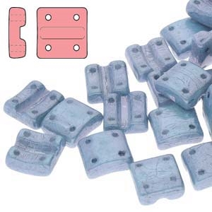 FXRV8703000-14464 - Fixer Beads with Vertical Holes - Chalk Blue Luster - 10 Count