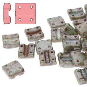 FXRV8703000-65431 - Fixer Beads with Vertical Holes - Chalk Blue Glaze - 10 Count