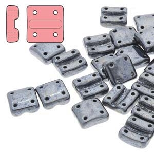 FXRV8723980-14400 - Fixer Beads with Vertical Holes - Jet Hematite - 10 Count